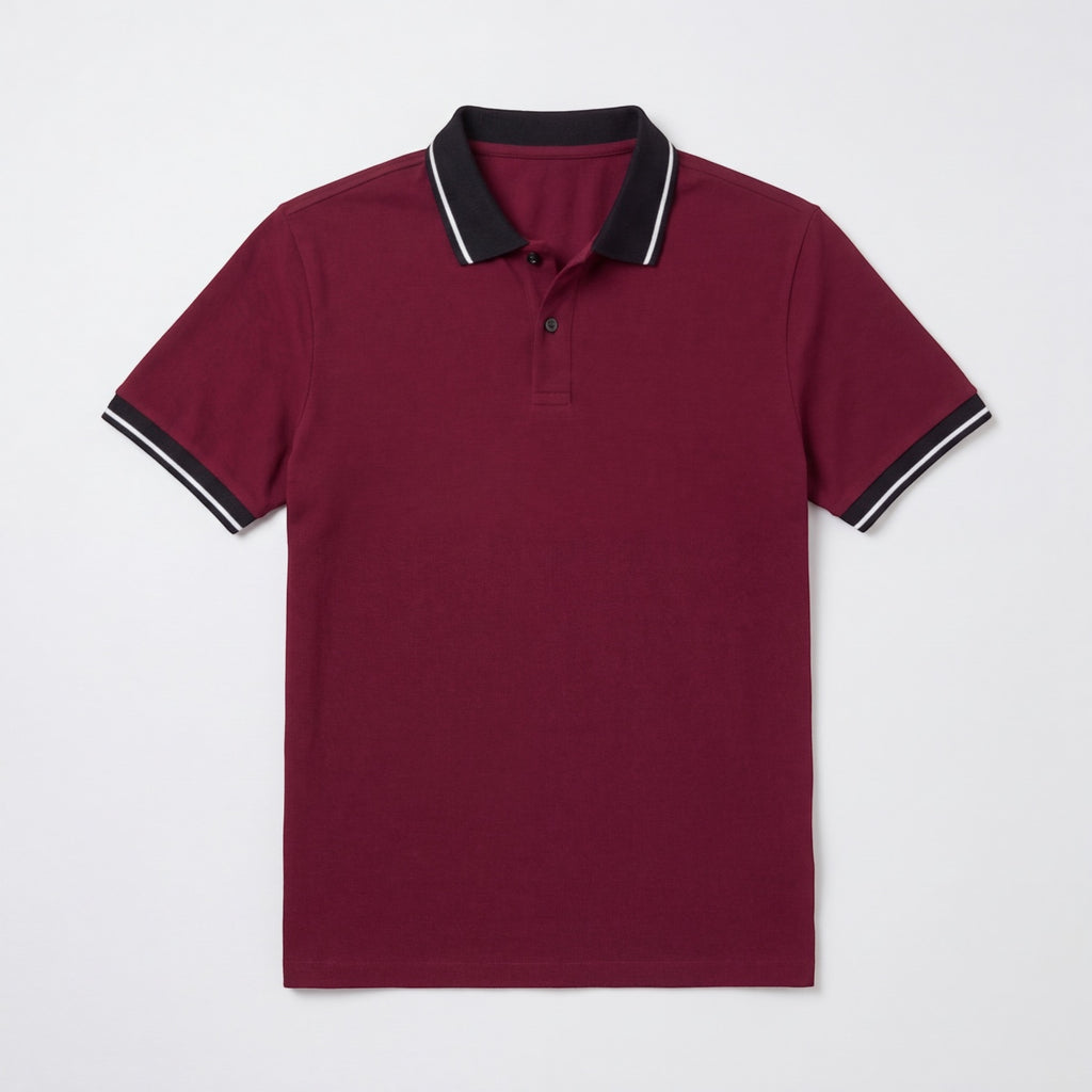 Men's Contrast Collar Polo Shirt