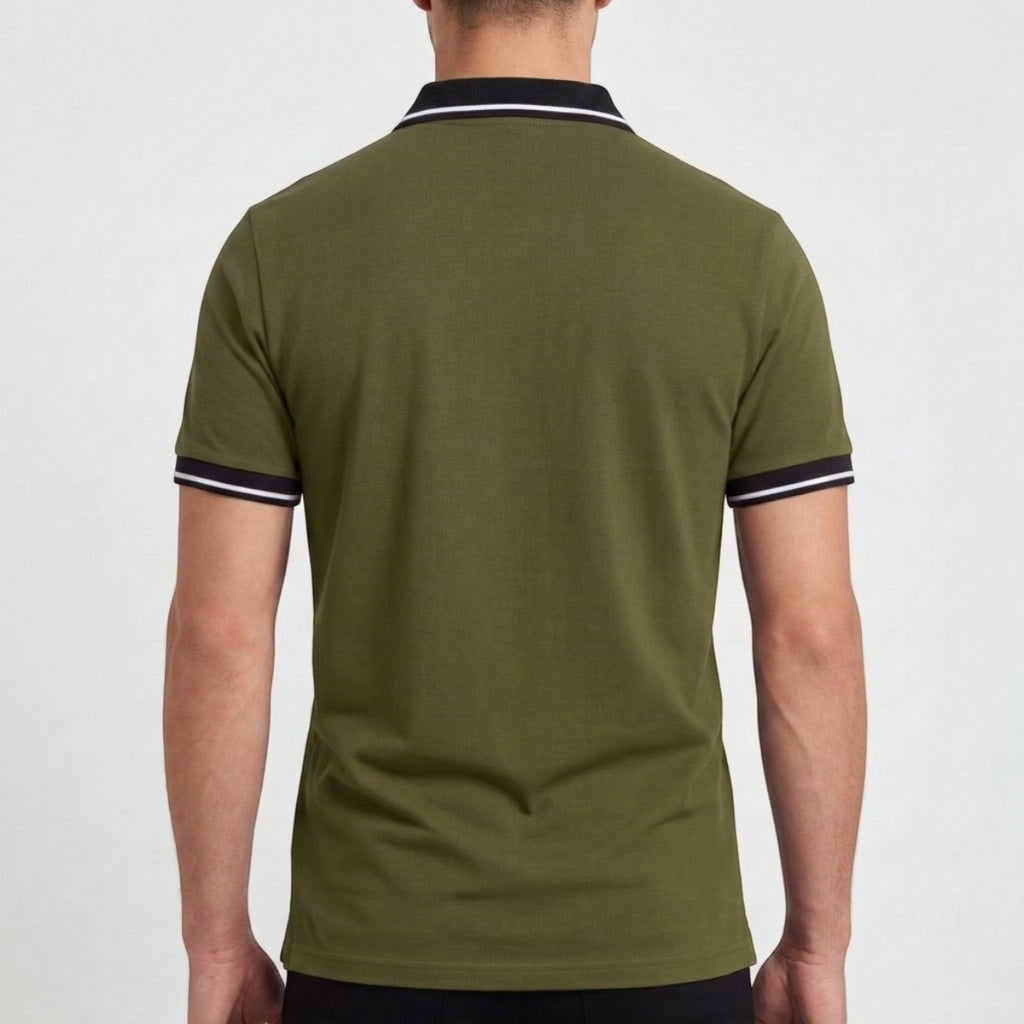 Men's Contrast Collar Polo Shirt