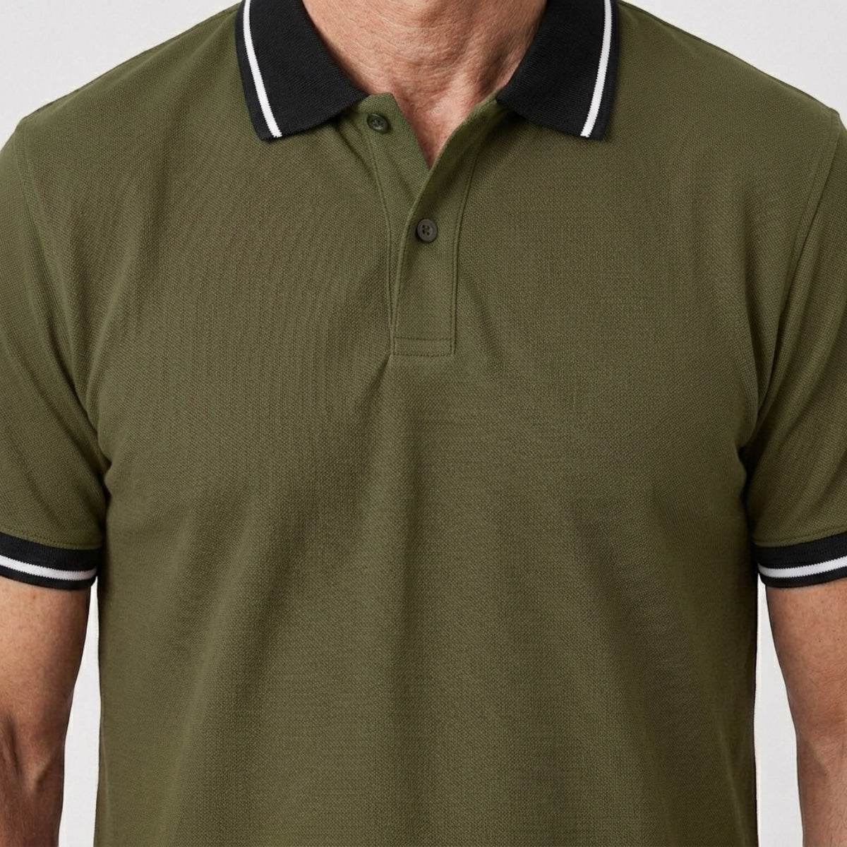Men's Contrast Collar Polo Shirt