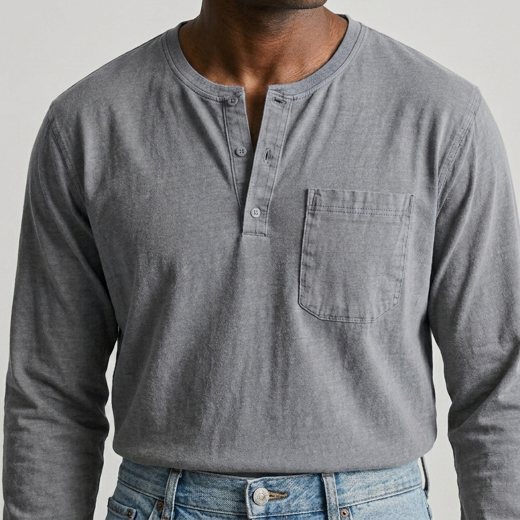 Men's Long Sleeve Henley Shirt
