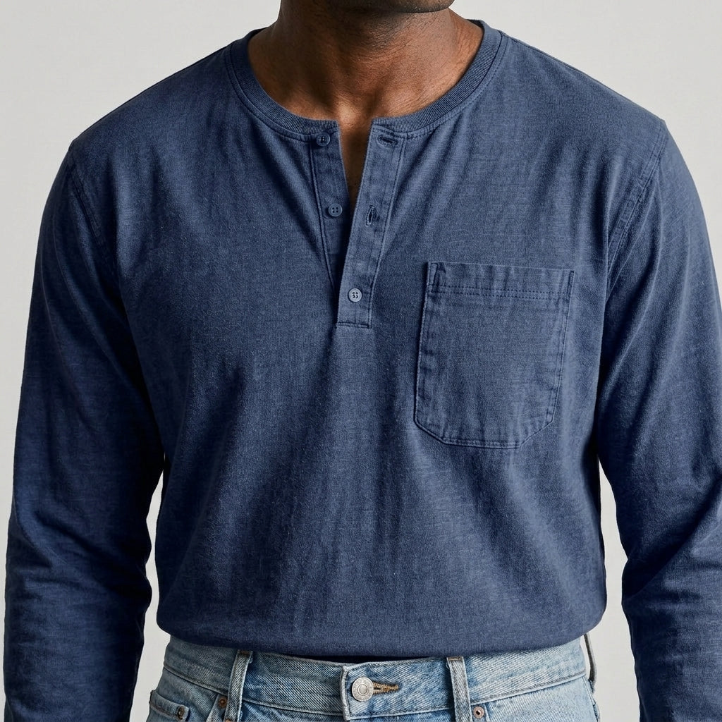 Men's Long Sleeve Henley Shirt