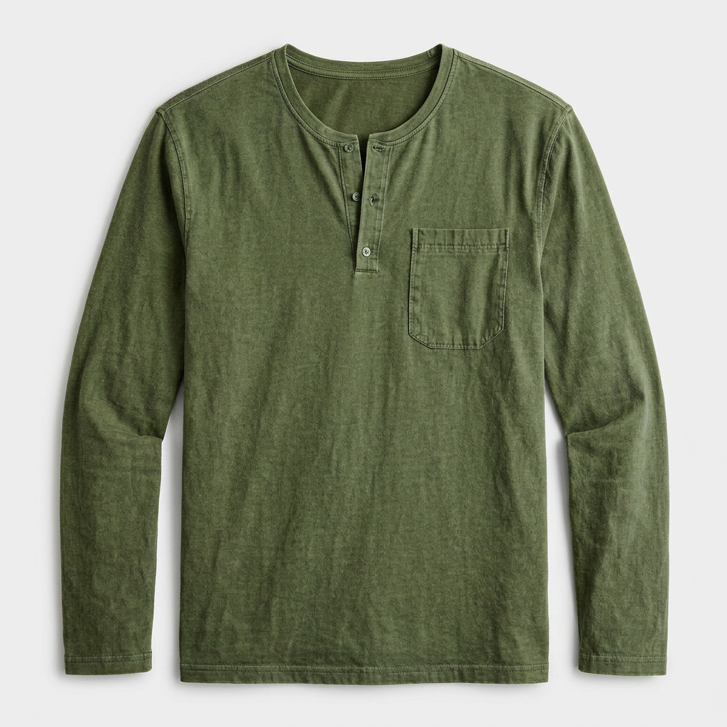 Men's Long Sleeve Henley Shirt