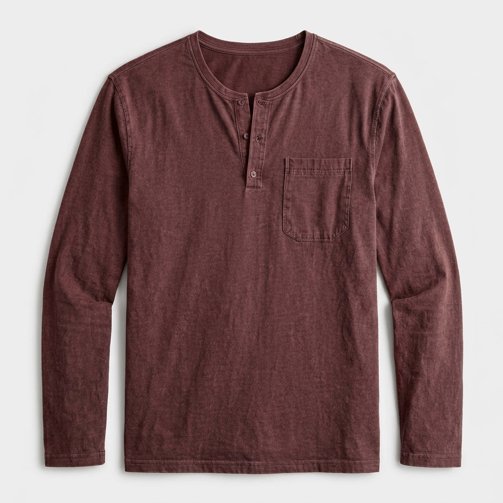 Men's Long Sleeve Henley Shirt