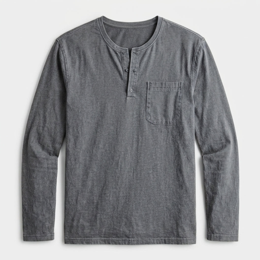 Men's Long Sleeve Henley Shirt