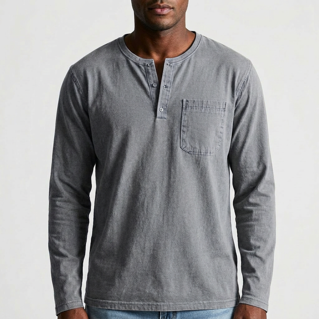 Men's Long Sleeve Henley Shirt
