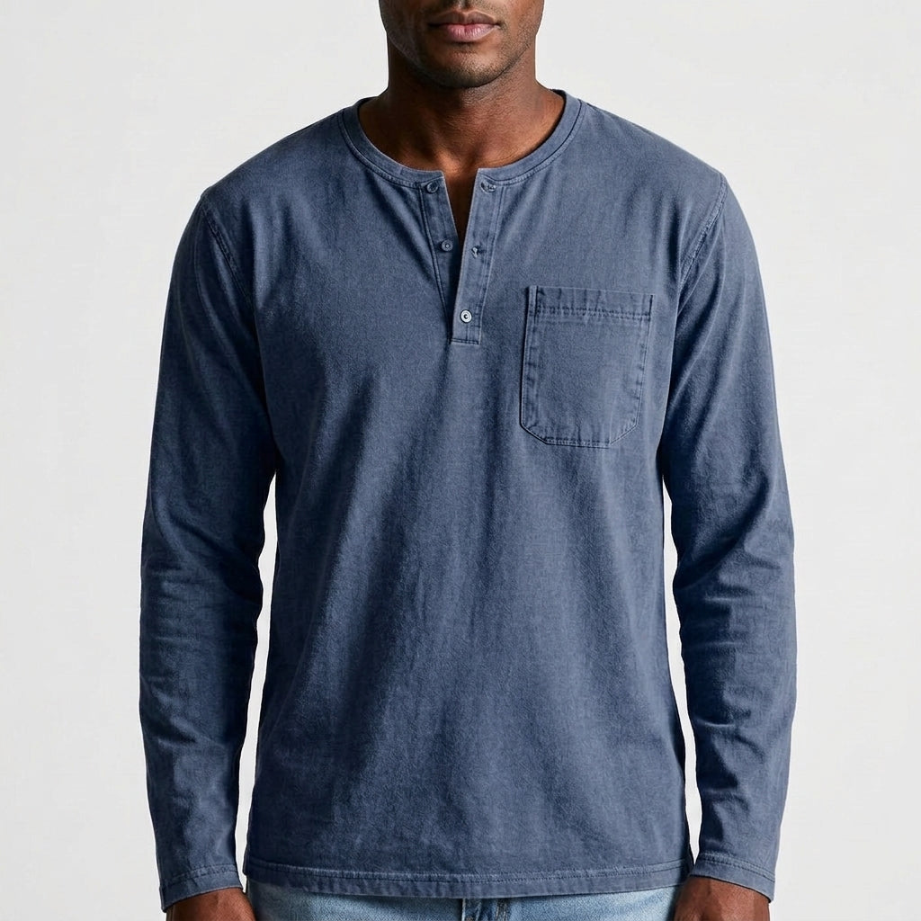 Men's Long Sleeve Henley Shirt