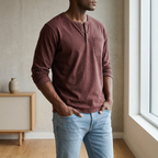 Men's Long Sleeve Henley Shirt