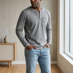 Men's Long Sleeve Henley Shirt