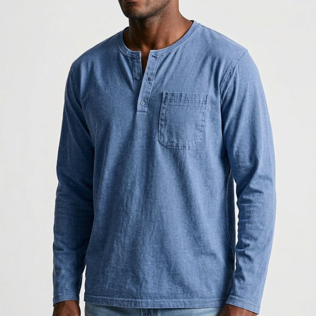 Men's Long Sleeve Henley Shirt