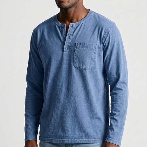 Men's Long Sleeve Henley Shirt