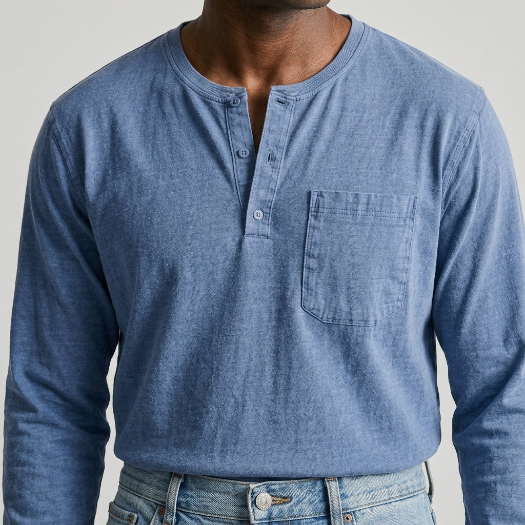 Men's Long Sleeve Henley Shirt