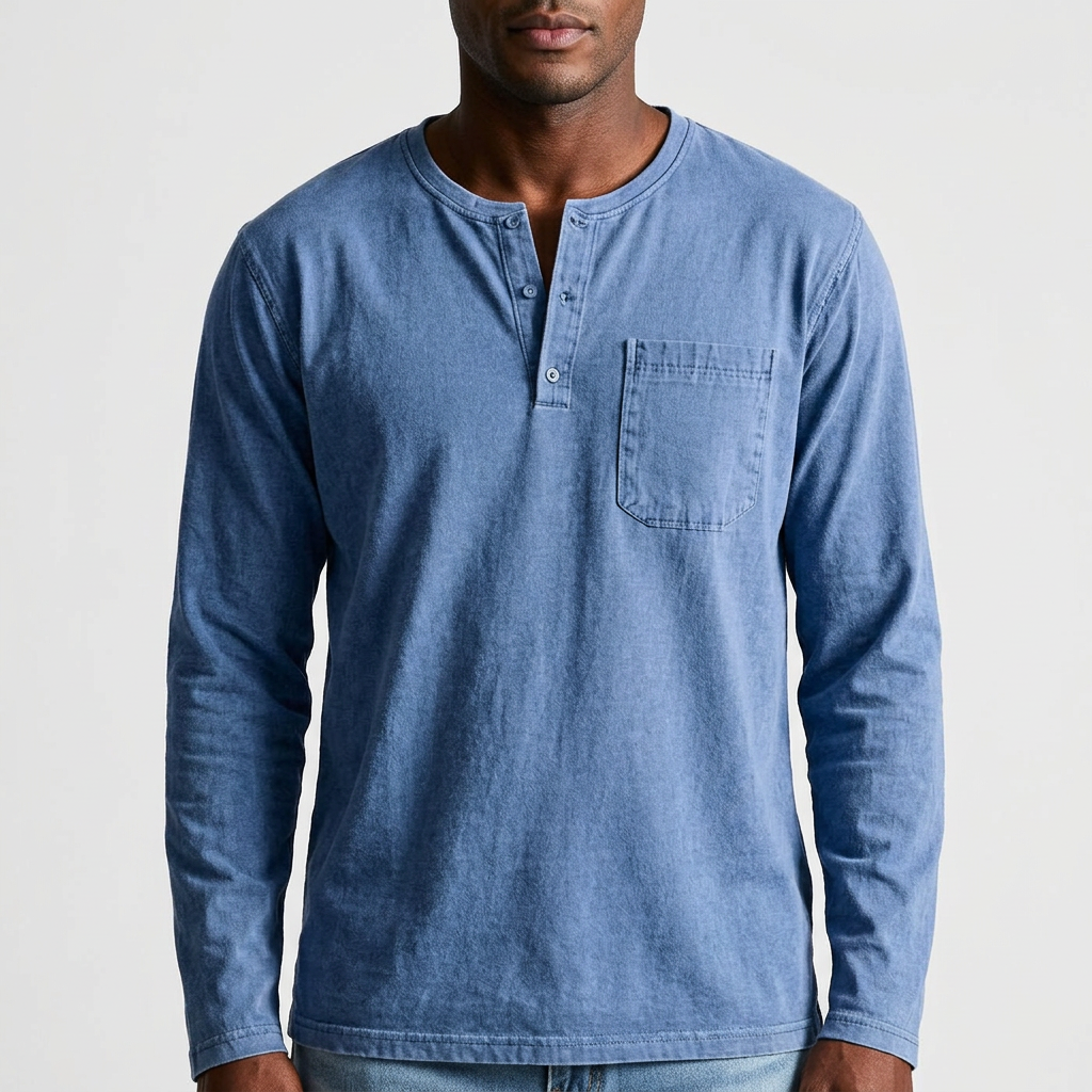 Men's Long Sleeve Henley Shirt