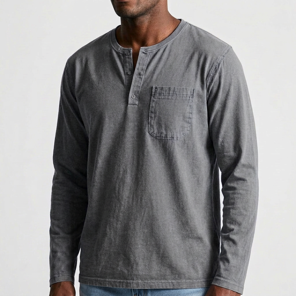 Men's Long Sleeve Henley Shirt
