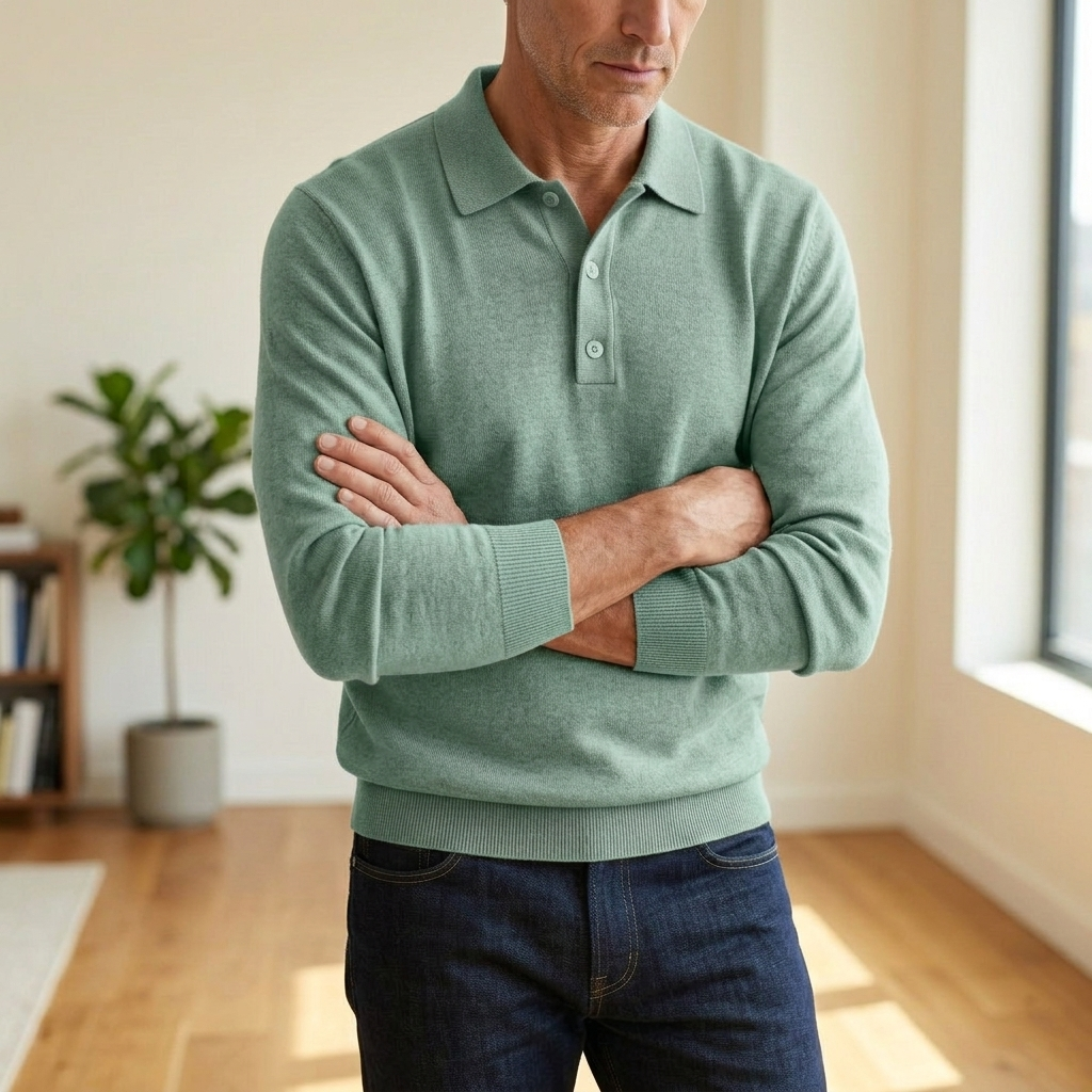 Men's Oversized Polo Sweater