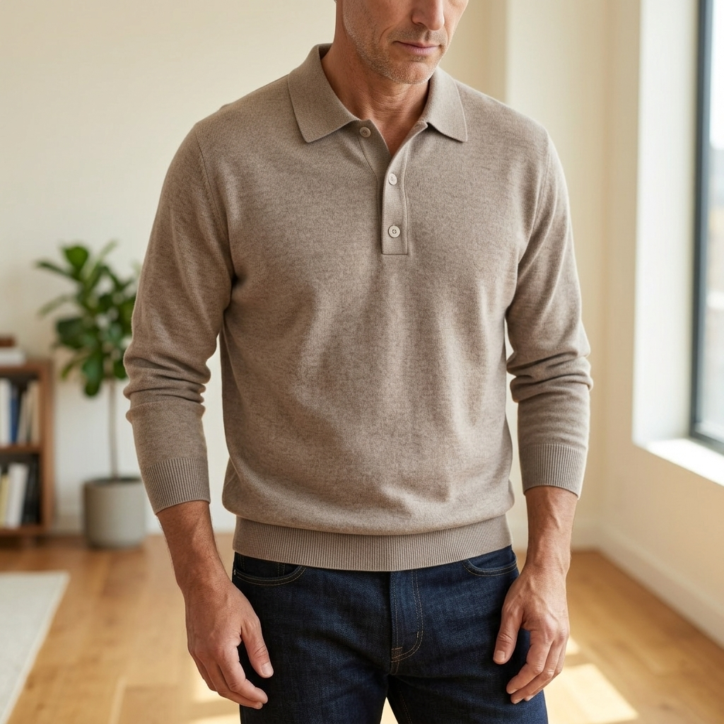 Men's Oversized Polo Sweater