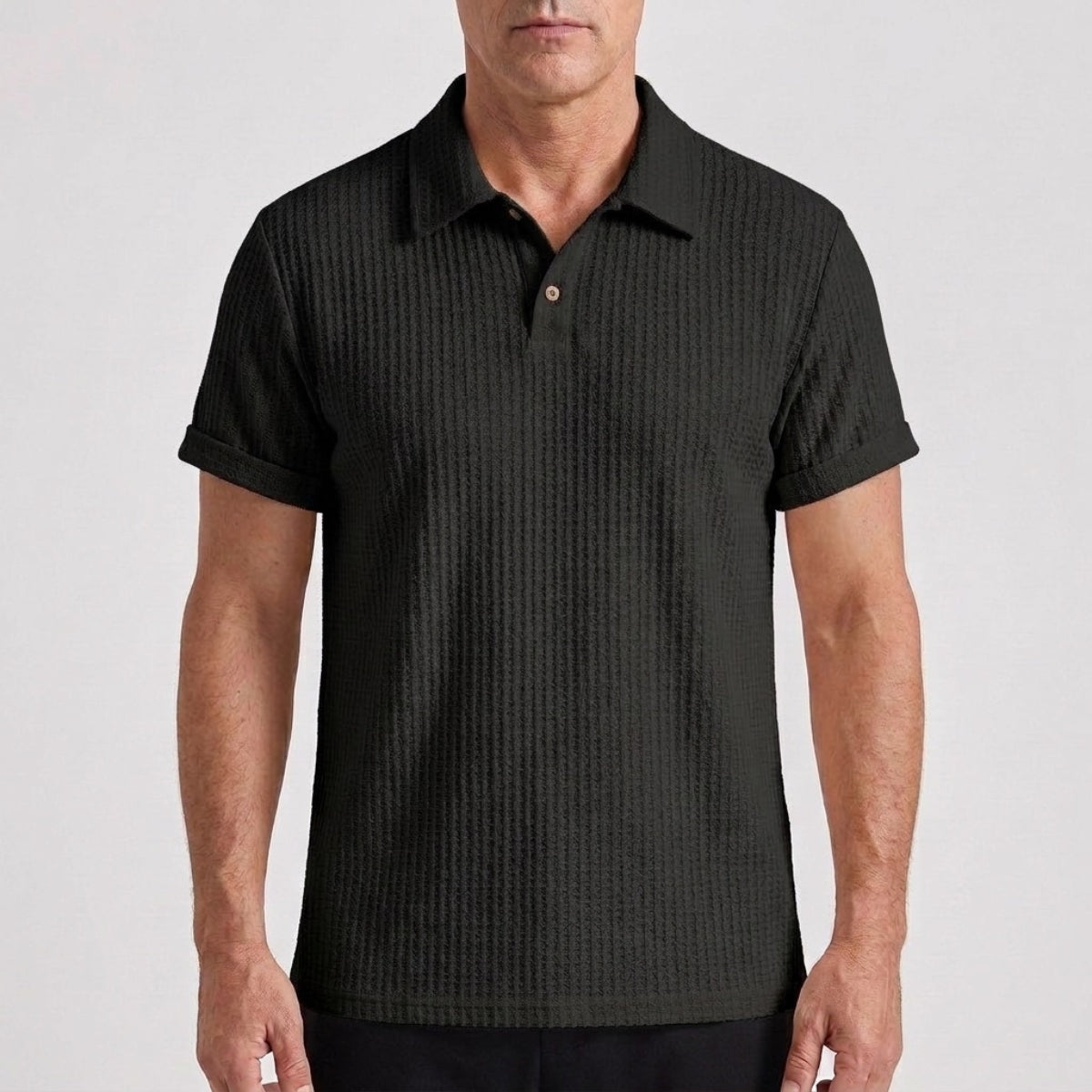 Men's Textured Knit Polo Shirt