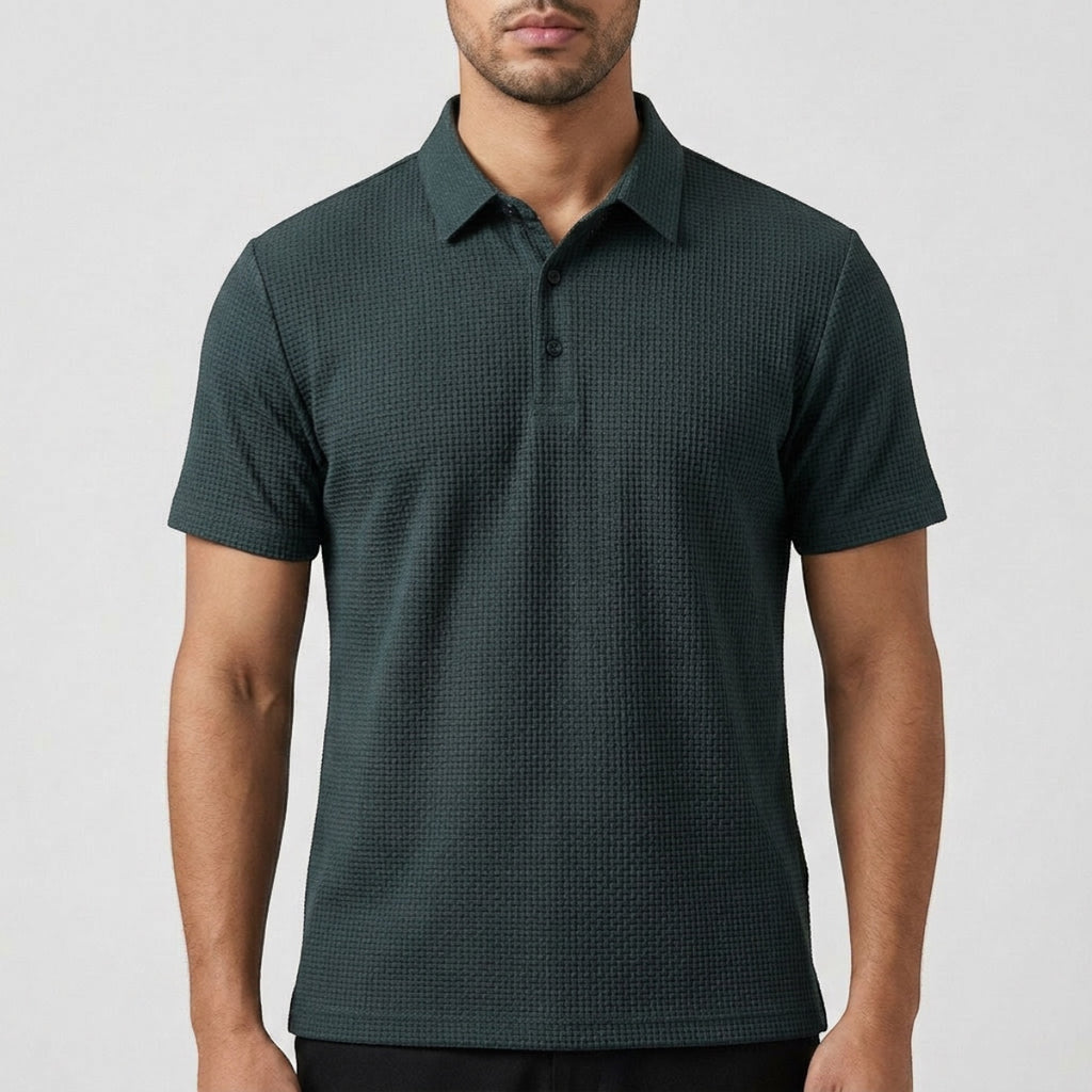 Men's Textured Polo Shirt