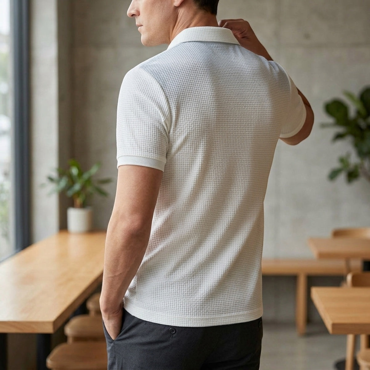 Men's Textured Polo Shirt