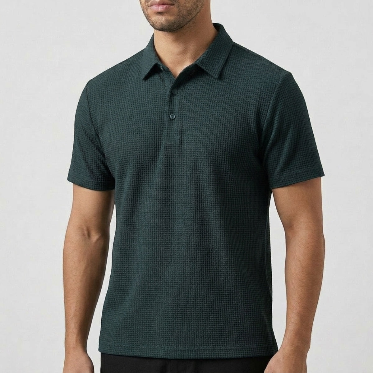 Men's Textured Polo Shirt