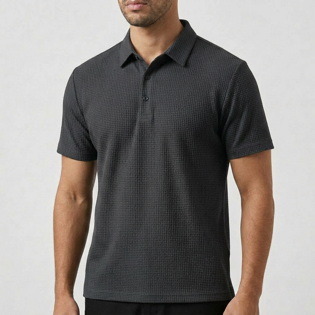 Men's Textured Polo Shirt