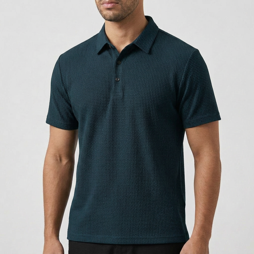 Men's Textured Polo Shirt