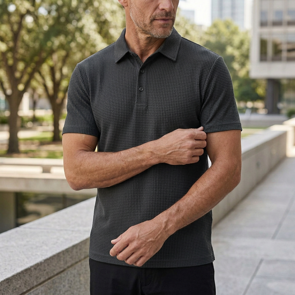 Men's Textured Polo Shirt