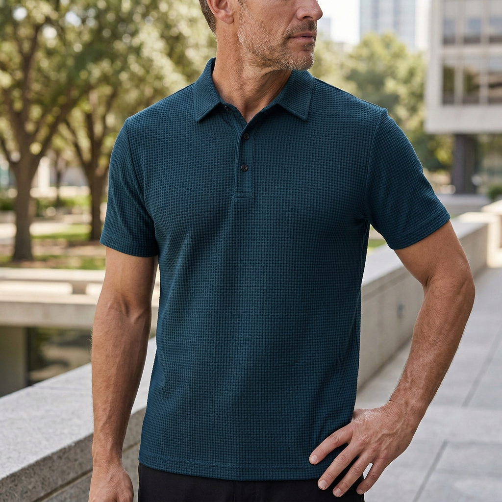 Men's Textured Polo Shirt