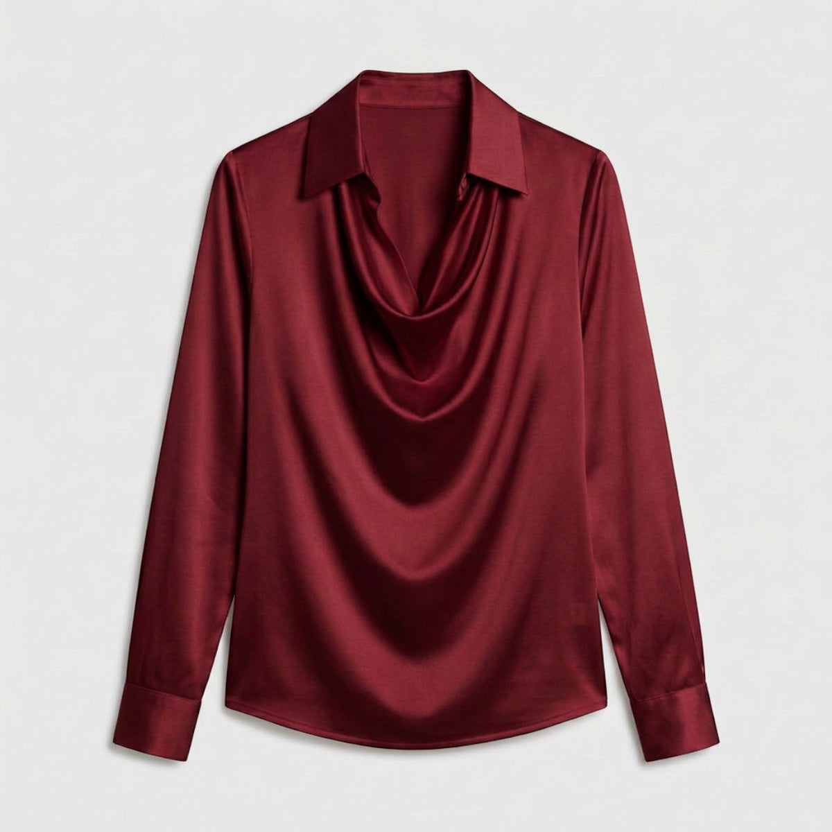 Women's Draped Neck Collared Blouse