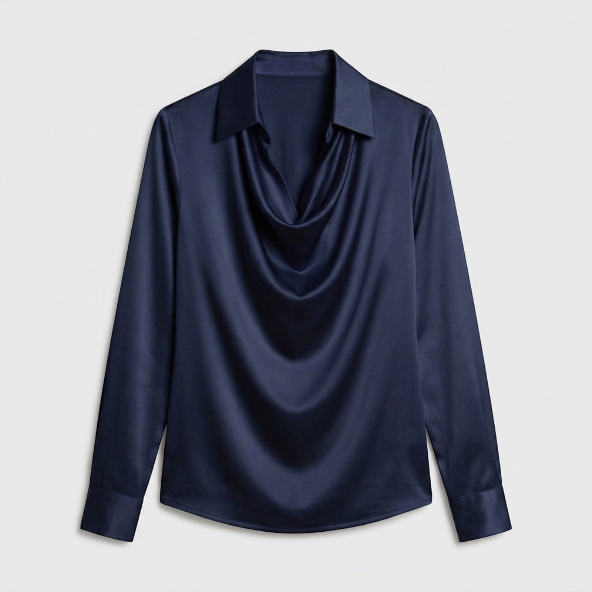 Women's Draped Neck Collared Blouse