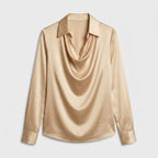 Women's Draped Neck Collared Blouse