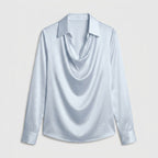 Women's Draped Neck Collared Blouse