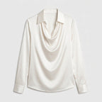 Women's Draped Neck Collared Blouse
