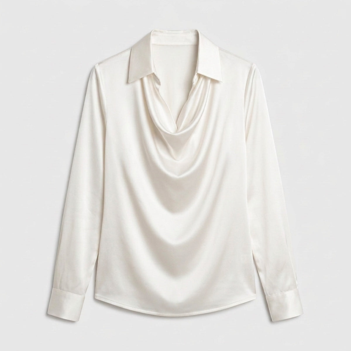 Women's Draped Neck Collared Blouse