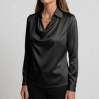Women's Draped Neck Collared Blouse