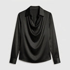 Women's Draped Neck Collared Blouse