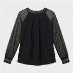 Women's Embellished Sheer Sleeve Blouse