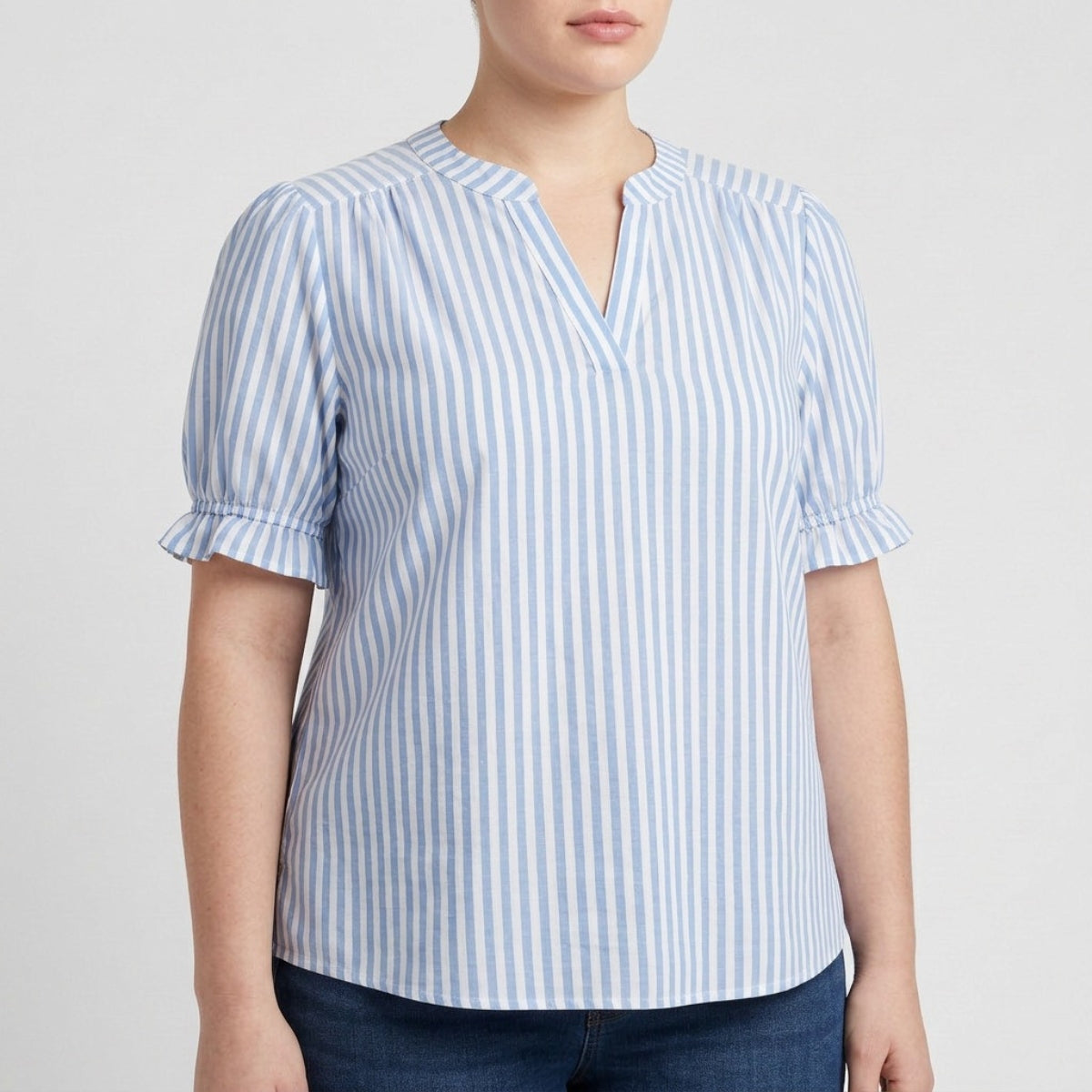 Women's Puff Sleeve Striped Blouse
