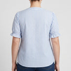 Women's Puff Sleeve Striped Blouse