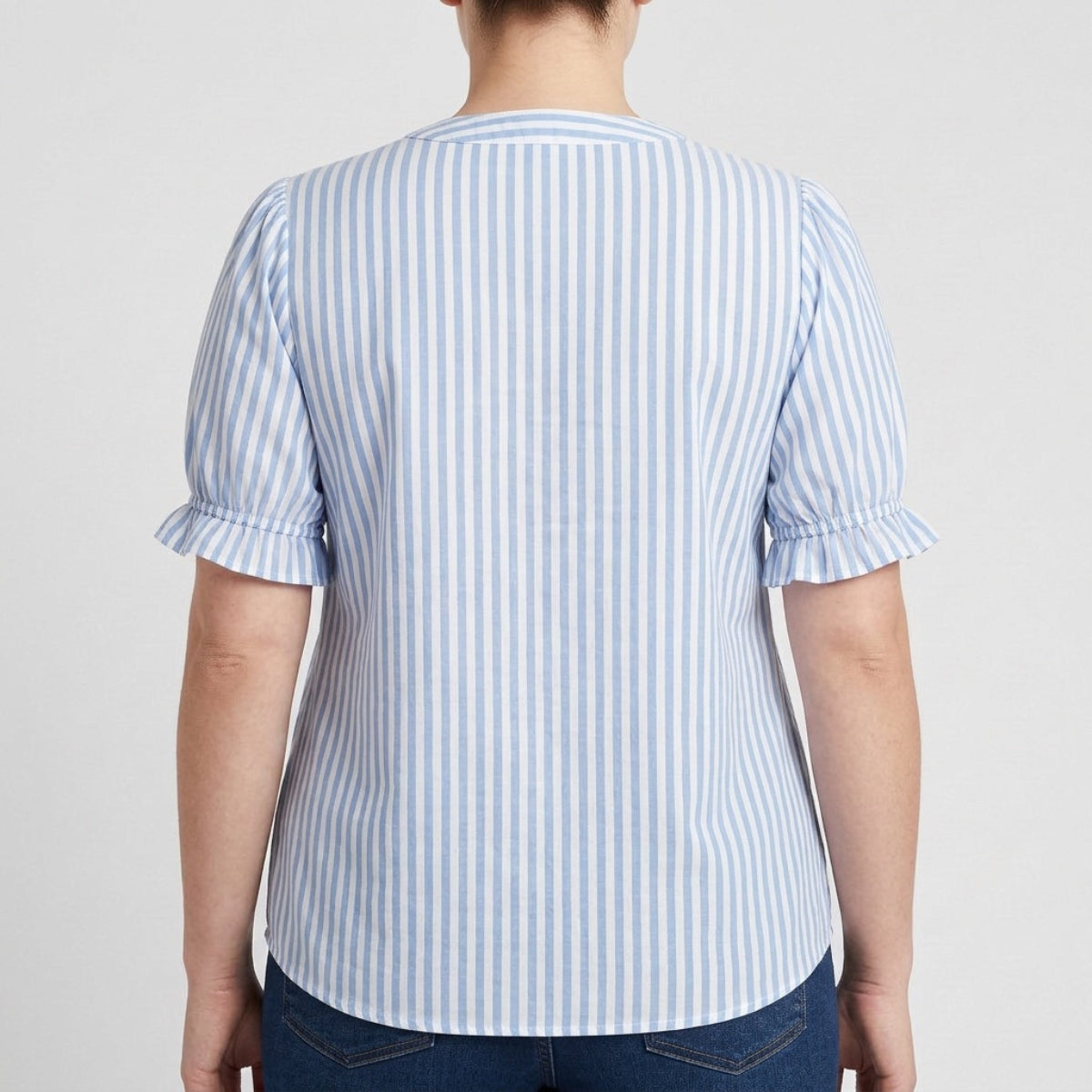 Women's Puff Sleeve Striped Blouse