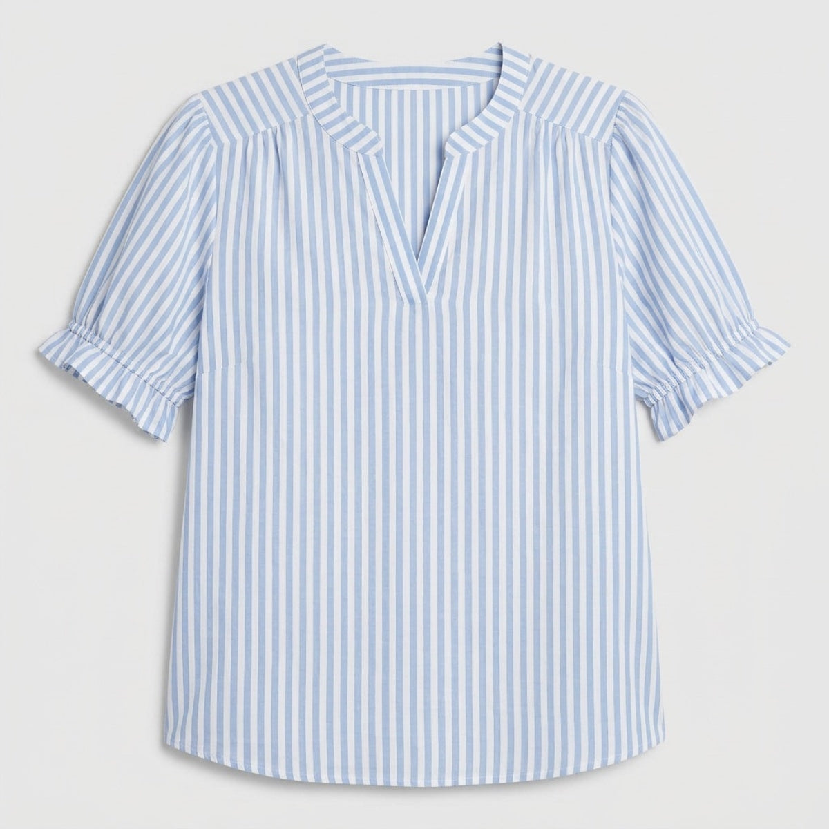 Women's Puff Sleeve Striped Blouse