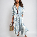 Women's Relaxed Boho Maxi Dress in Sky Blue
