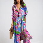 Women's Relaxed Boho Maxi Dress in Blue