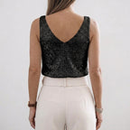 Women's Sequin V-Neck Tank Top