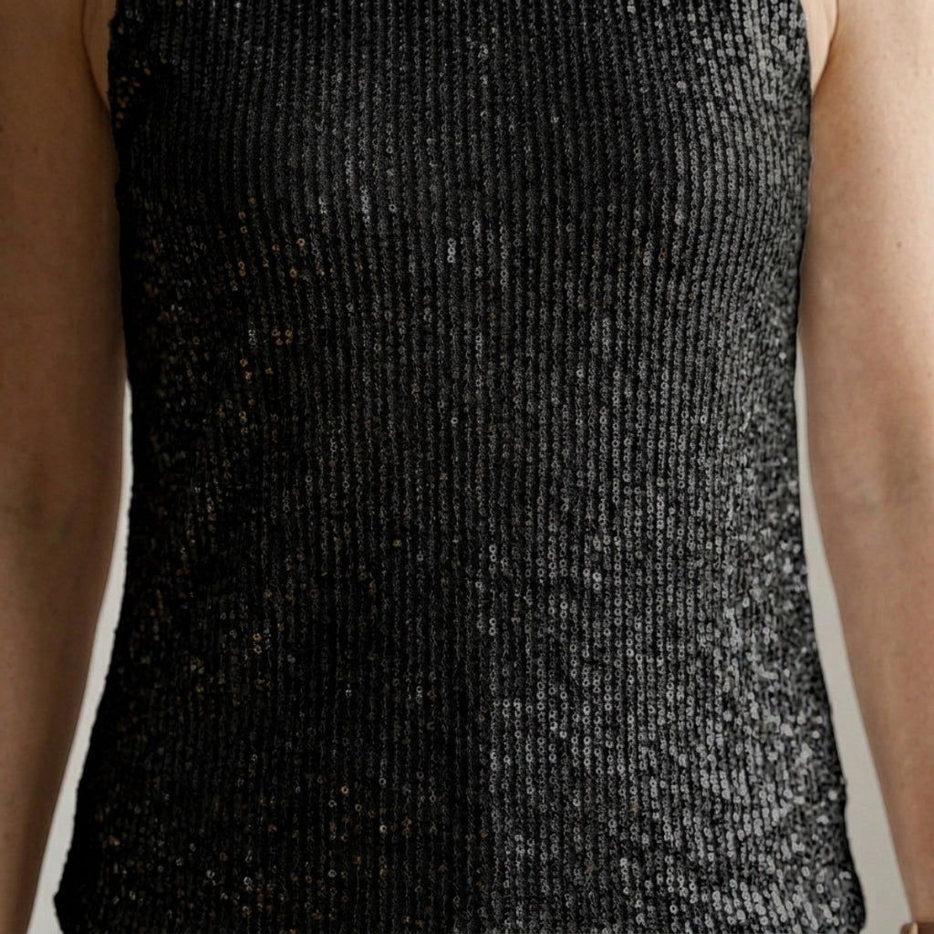 Women's Sequin V-Neck Tank Top