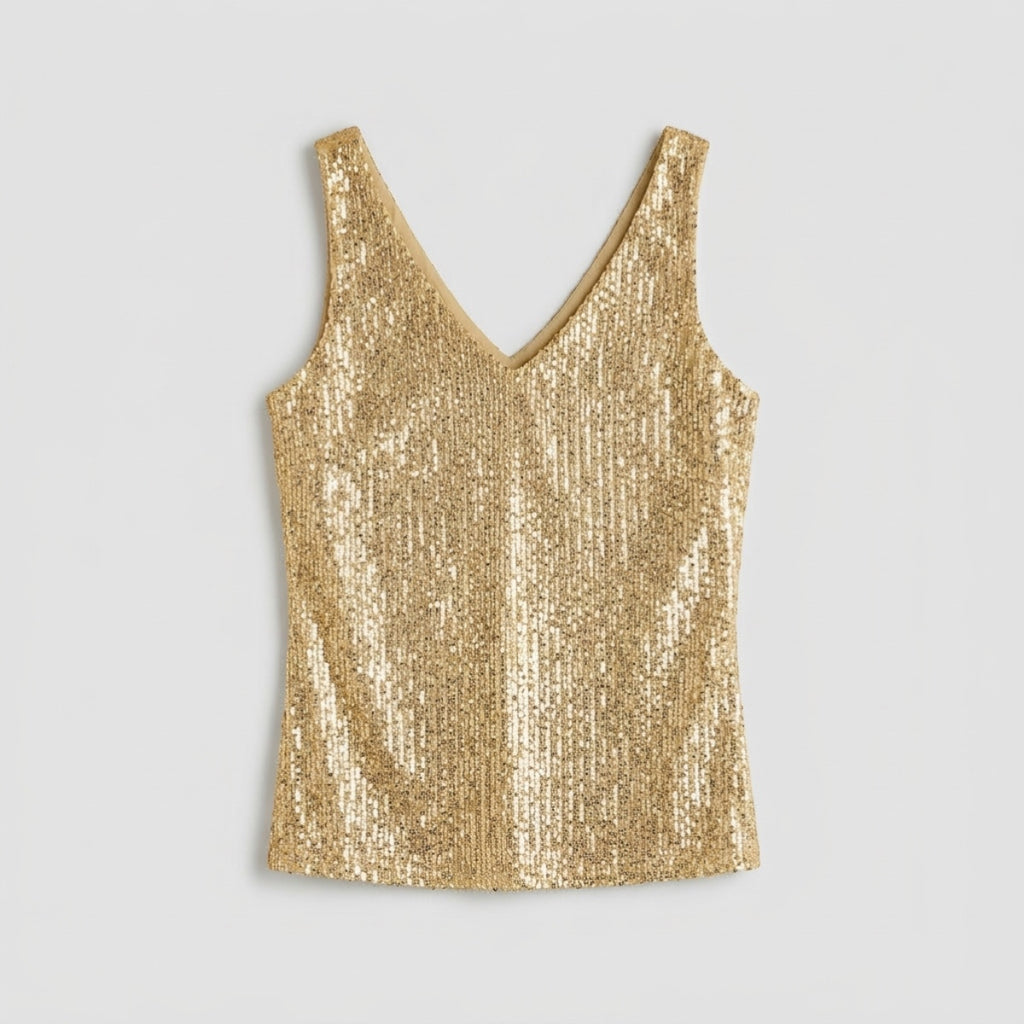 Women's Sequin V-Neck Tank Top