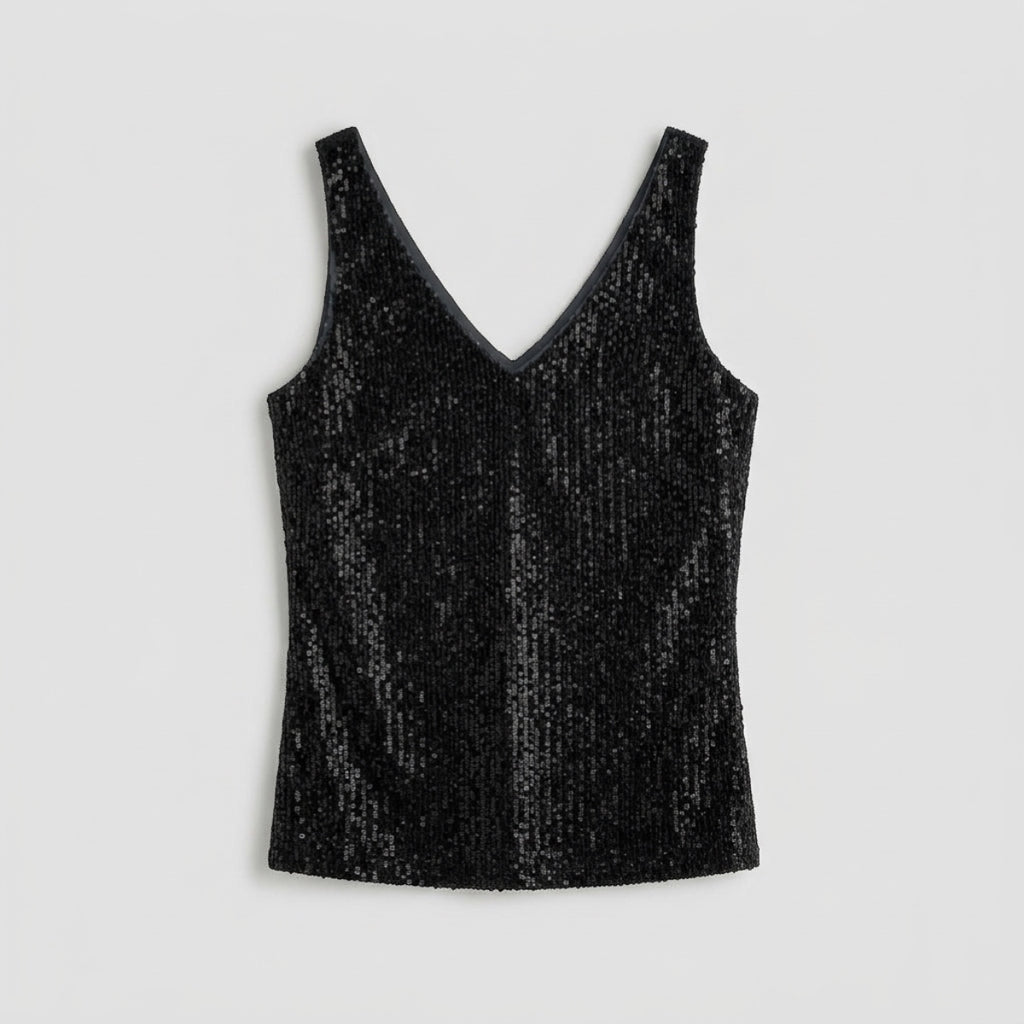 Women's Sequin V-Neck Tank Top