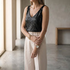 Women's Sequin V-Neck Tank Top