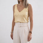 Women's Sequin V-Neck Tank Top