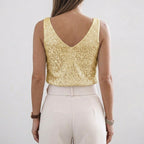 Women's Sequin V-Neck Tank Top