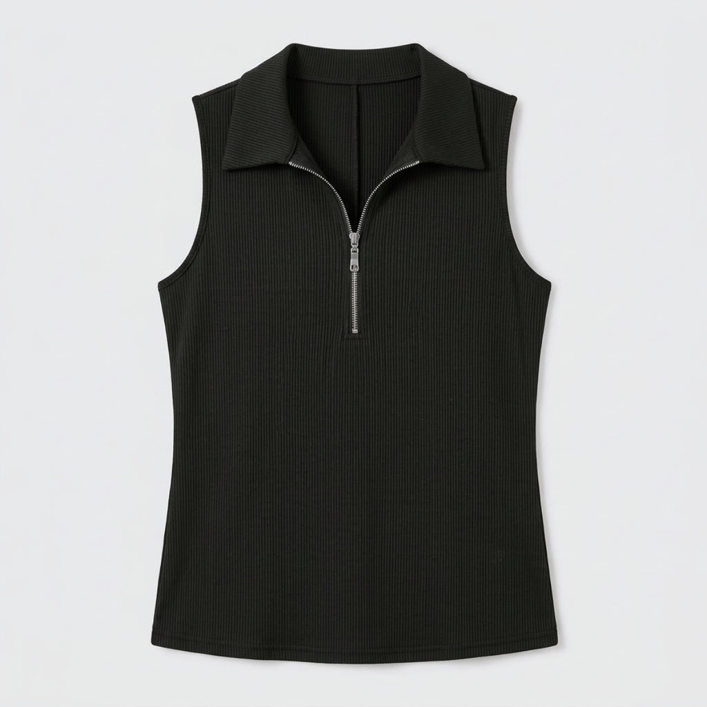Women's Sleeveless Half-Zip Polo Top